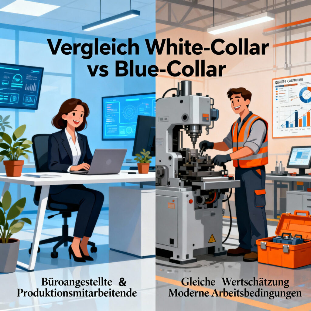Vergleich zwischen Mitarbeitenden im White- und Blue-Collar-Bereich