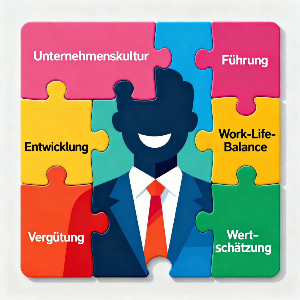 Die nachfolgend erklärten Maßnahmen und Strategien zur Mitarbeiterbindung werden als Puzzle dargestellt